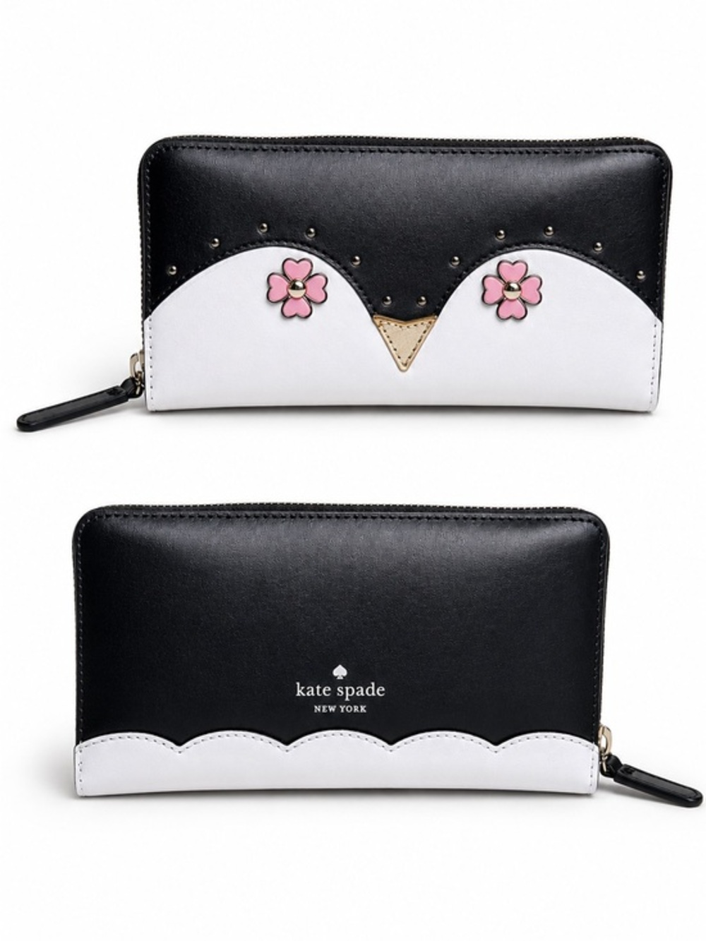 Kate Spade Penguin Wallet NWT Zip Around Continental Novelty Floral